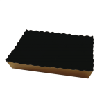 Base/Bandeja de Cartão para Bolos/Tortas / Pastelaria Dourada / Preto Quadrada 22x14x3.5cm - Pack 25 – Norpack