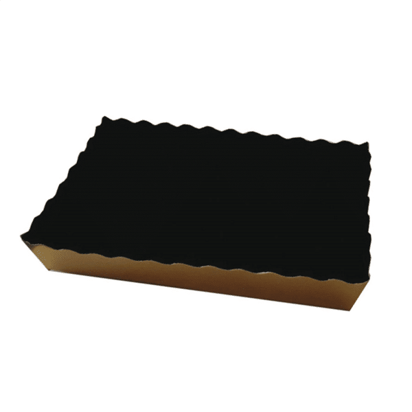 9-2.png Base/Bandeja de Cartão para Bolos/Tortas / Pastelaria Dourada / Preto Quadrada 22x14x3.5cm - Pack 25 – Norpack - Image 1