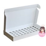 Caixa Cartão Branca 440x220x55mm p/50 Brigadeiros c/Impressão no tampo – Norpack