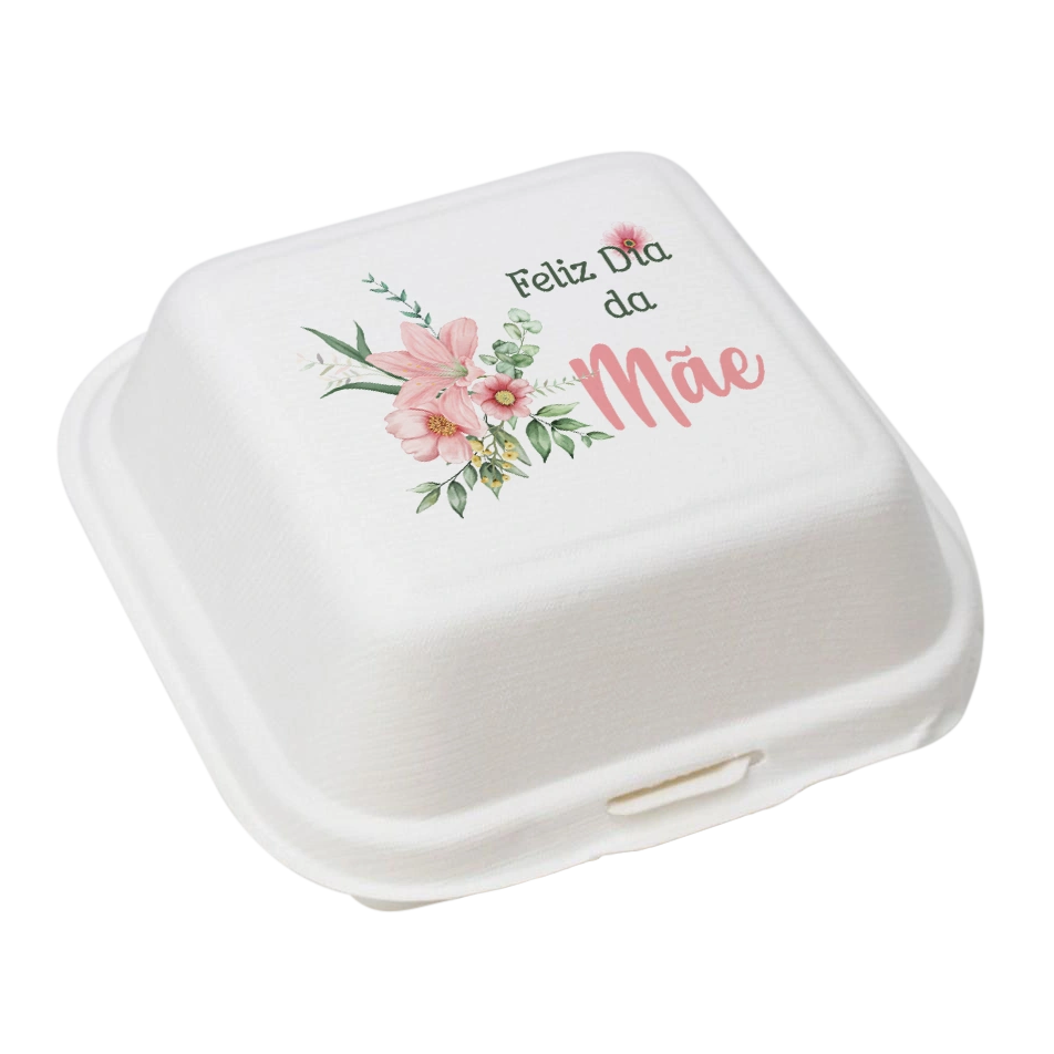 Bento_cake_Dia_da_mae.webp Caixa Cana Açúcar Branca Bento Cake 15x15x8cm Dia da Mãe - Flores – Norpack - Image 1