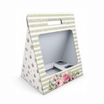 Caixa Cartão Branca Pastelaria p/ 4 Cupcakes + Bento Cake 30x20x28cm Riscas Verdes – Norpack - Image 4