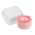 Caixa Bentô Cake / Hambúrguer Cana de Açucar Cor Natural 15x15x8cm Pack 50 - Take Away / Pastelaria – Ecológicos! Descartáveis! Resistentes! – Norpack - Image 3