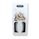 Caixa Cartão Branca 2 Garrafas 19x8x38cm "Vila Natal" – Norpack - Image 2
