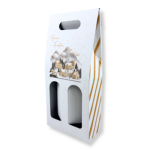 Caixa Cartão Branca 2 Garrafas 19x8x38cm "Vila Natal" – Norpack - Image 3