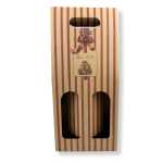 Caixa Cartão Branca / Kraft 2 Garrafas 19x8x38cm “Presente de Natal” – Norpack - Image 3