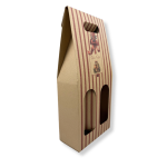 Caixa Cartão Branca / Kraft 2 Garrafas 19x8x38cm “Presente de Natal” – Norpack - Image 4