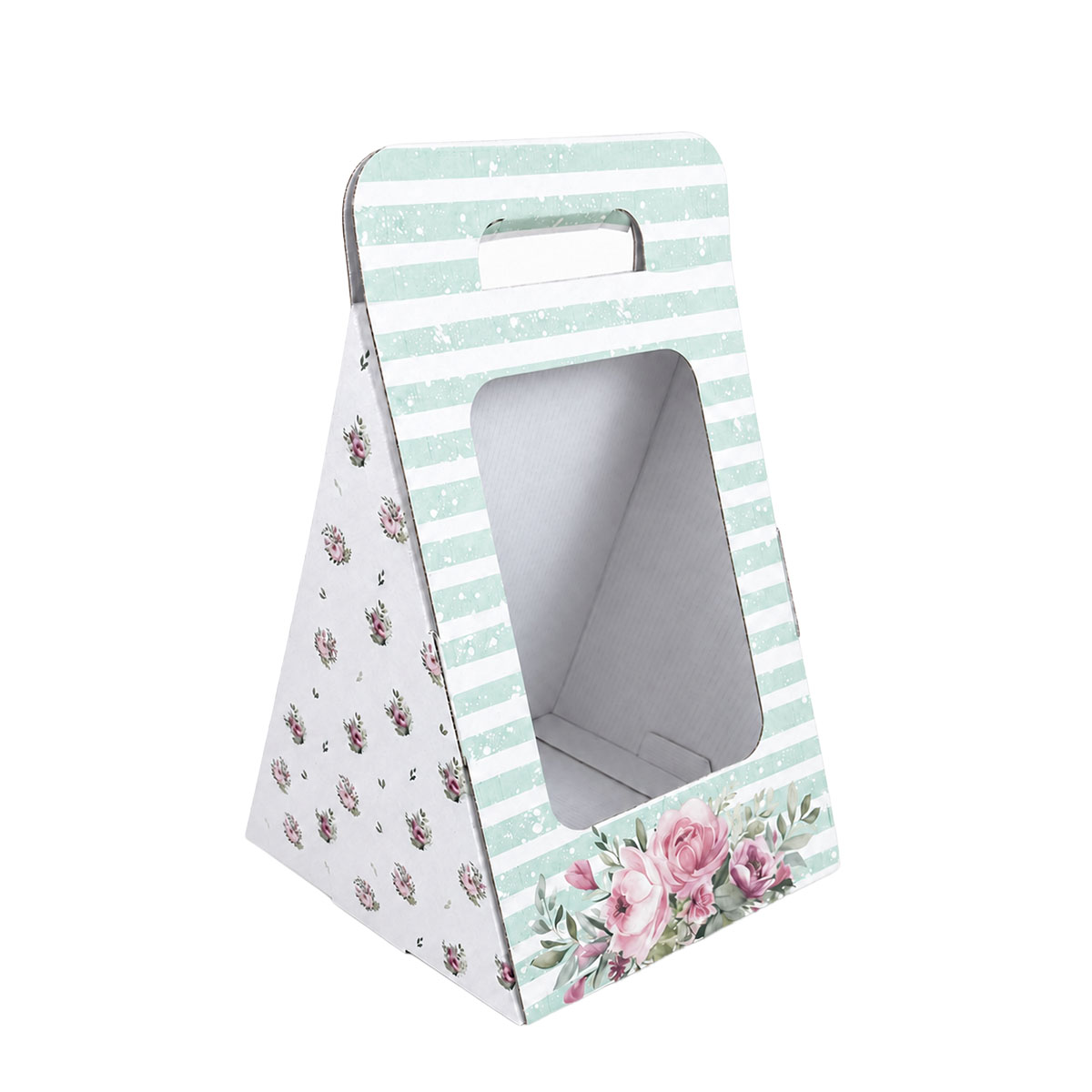 Caixa-Cartao-Branca-Presente-Flores-20x20x28cm-Riscas-Verdes-s-1.jpg Caixa Cartão Branca Presente / Flores 20x20x28cm Riscas Azuis – Norpack - Image 1