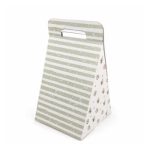 Caixa Cartão Branca Presente / Flores 20x20x28cm Riscas Verdes – Norpack - Image 5