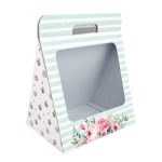 Caixa Cartão Branca Presente / Flores 30x20x28cm Riscas Azuis – Norpack - Image 4