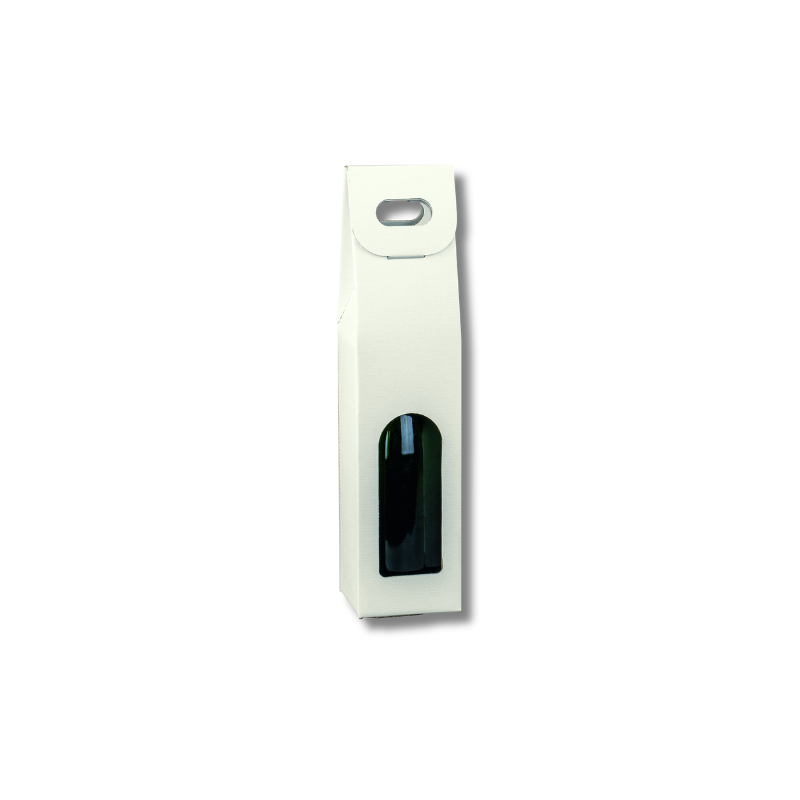 Caixa-Cartao-Branca-para-1-Garrafa-c-janela-90x90x385mm.png Caixa Cartão Branca para 1 Garrafa c/ janela 90x90x385mm – Norpack - Image 1