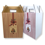 Caixa Cartão Cabaz Branca / Kraft com Pega 26x17x34cm Natal “Presente de Natal” – Norpack