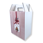 Caixa Cartão Cabaz Branca / Kraft com Pega 26x17x34cm Natal “Presente de Natal” – Norpack - Image 2