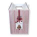 Caixa Cartão Cabaz Branca / Kraft com Pega 26x17x34cm Natal “Presente de Natal” – Norpack - Image 4