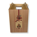 Caixa Cartão Cabaz Branca / Kraft com Pega 26x17x34cm Natal “Presente de Natal” – Norpack - Image 3