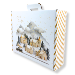 Caixa Cartão Cabaz Branca / Kraft com Pega 38,4x32,5x11,5cm Natal "Vila Natal" – Norpack