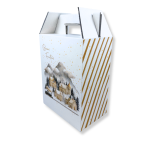 Caixa Cartão Cabaz Branca / Kraft com Pega 26x17x34cm Natal "Vila Natal" – Norpack - Image 2