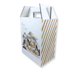 Caixa Cartão Cabaz Branca / Kraft com Pega 26x17x34cm Natal "Vila Natal" – Norpack - Image 5