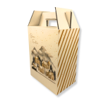 Caixa Cartão Cabaz Branca / Kraft com Pega 26x17x34cm Natal "Vila Natal" – Norpack - Image 3