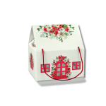 Caixa Cartão Casinha Branca / Vermelha c/ cordão 330x250x190mm – Norpack