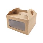 Caixa Cartão Micro Pastelaria Branca ou Kraft c/Pega e Janela Quadrada - Para Bolos Altos – Norpack - Image 2