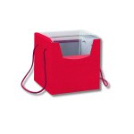 Caixa Cartão Presente Vermelha c/ cordão e janela 245x245x180mm – Norpack