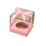 Caixa PVC C/ Base Rosa 1 Cupcake 9x9x9cm Pack 12 unidades – Norpack