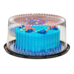Caixa Plástica Bolo Tampa Alta - 18CM Largura x 8,5CM Altura – Norpack