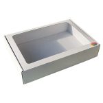 Caixa Cartão Branco Presente Pastelaria c/Janela 29x21x6cm c/Impressão – Norpack