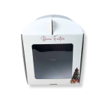 Caixa Cartão Pastelaria Branca c/ pega c/ janela quadrada 20x20x20cm "Doçura de Natal" – Norpack - Image 2