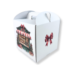 Caixa Cartão Pastelaria Branca c/ pega c/ janela quadrada 20x20x20cm "Doçura de Natal" – Norpack - Image 3