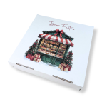 Caixa Cartão Branca Tartes / Bolos 30x30x7cm "Doçura de Natal" – Norpack