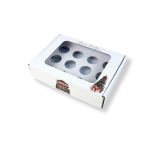 Caixa Cartão Branca 12 Brigadeiros 19,5x14,5x4,5cm c/ janela "Doçura de Natal" – Norpack