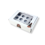 Caixa Cartão Branca 12 Brigadeiros 19,5x14,5x4,5cm c/ janela "Doçura de Natal" – Norpack - Image 3