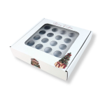 Caixa Cartão Branca 25 Brigadeiros 23x23x5cm c/ janela "Doçura de Natal" – Norpack
