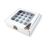 Caixa Cartão Branca 25 Brigadeiros 23x23x5cm c/ janela "Doçura de Natal" – Norpack - Image 3