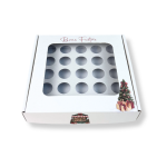 Caixa Cartão Branca 25 Brigadeiros 23x23x5cm c/ janela "Doçura de Natal" – Norpack - Image 2