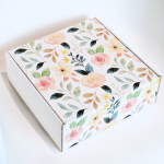 Caixa Postal C/ Padrão Flores - 250 x 250 x 90 mm - Branco - Norpack