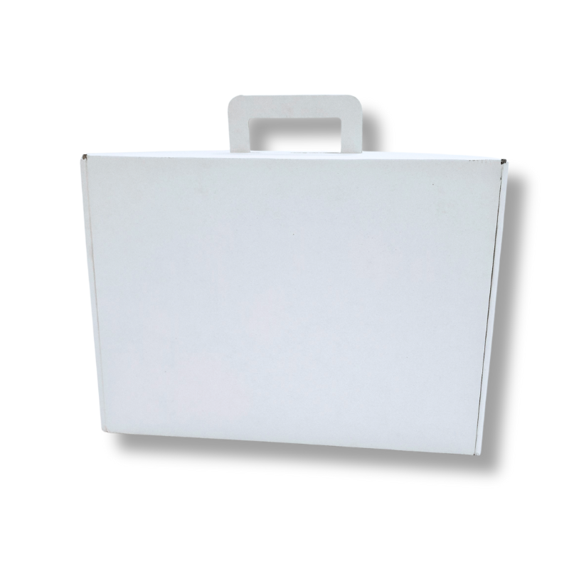 Caixas-Postal-c-pega-1.png Caixas Cartão Postal Branca c/ Pega - Ideal para ECOMMERCE / Expedição / Cabaz / Presente / Quadros / Molduras / Livros – Norpack - Image 1