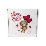 Caixa Cartão Branca 20x20x7cm Dia dos Namorados Urso do Amor – Norpack