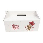 Caixa Cartão Lunch Box Branca 32x21,5x12,5cm Dia dos Namorados Urso do Amor – Norpack