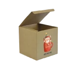 Caixa Cubo Branca ou Kraft 10x10x10cm NATAL "Caneca" – Norpack - Image 2