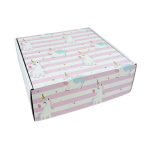 Caixa Cartão Postal Branca 200mmx200mmx70mm Padrão Unicórnios – Norpack