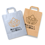 Saco Papel Kraft / Branco c/ Asa plana c/Impressão 2 Faces – Norpack