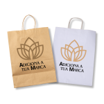 Saco Papel Kraft / Branco c/ Asa Torcida c/Impressão 2 Faces – Norpack