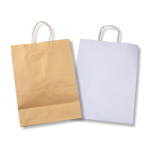 Saco Papel Kraft / Branco c/Asa Torcida - Várias Medidas Disponíveis – Norpack