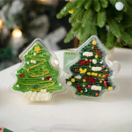 Caixa Plástica p/ Bolacha/ Bolo Árvore de Natal 9x11cm Pack 45 unid. – Norpack