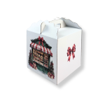 Caixa Cartão Pastelaria Branca c/ pega c/ janela quadrada 16x16x16cm "Doçura de Natal" – Norpack - Image 2