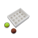 Caixa Cartolina Branca c/ Tampa PVC p/ 12 Brigadeiros – Norpack