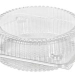 Caixa Plástica Reutilizável Quadrada com formato Redondo para / Take Away / Pastelaria / Bolos – Norpack