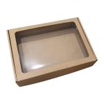 Caixa Cartão Kraft Presente / Pastelaria c/Janela 40x30x7,5cm - Grande Formato – Norpack